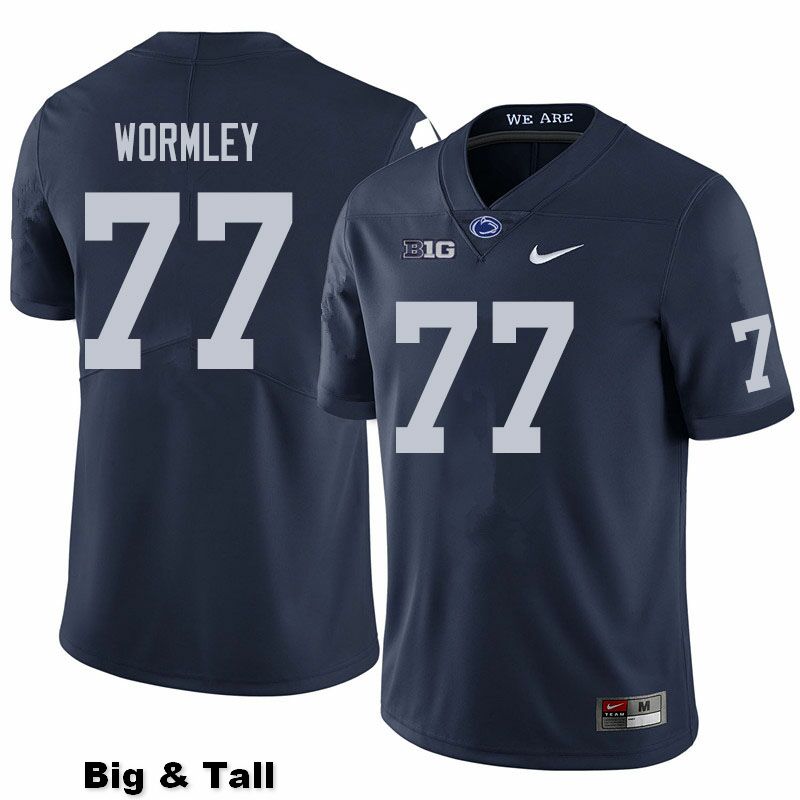 NCAA Nike Men's Penn State Nittany Lions Sal Wormley #77 College Football Authentic Big & Tall Navy Stitched Jersey PQE2798ME